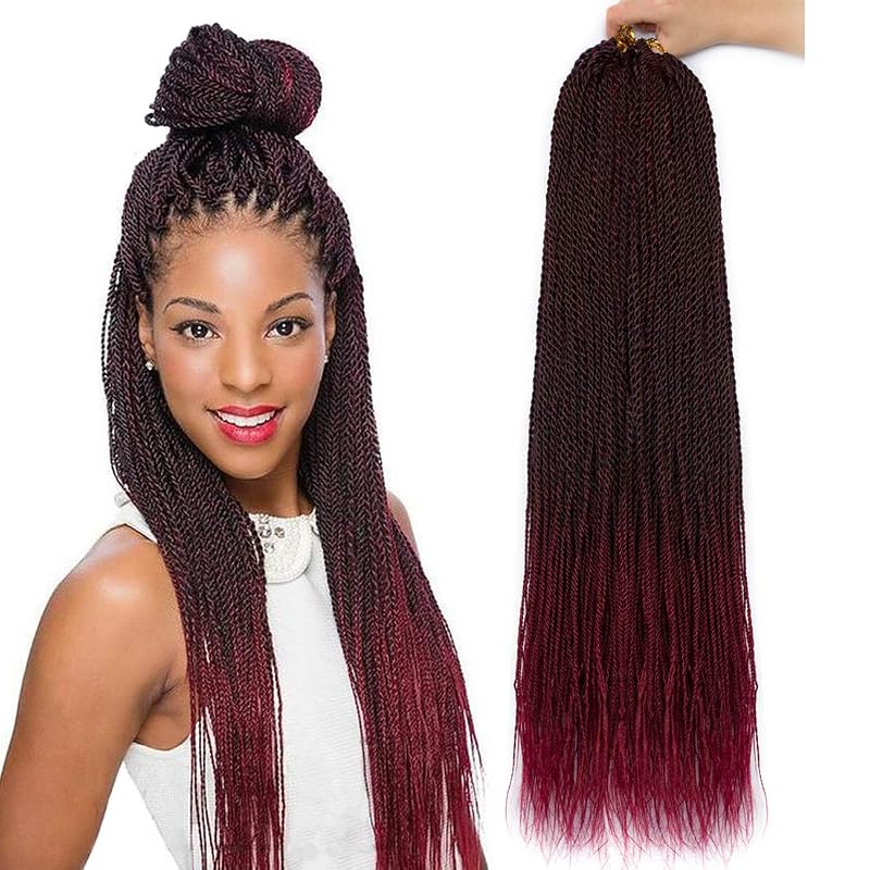 NAYOO Senegalese Twist Crochet Hair - 8 Packs 22 Inch Crochet Hair For Black Women, 35 Strands/Pack Small Twist Crochet Braids Hair Hot Water Setting, Braid Hair Extensions Crochet(22 Inch, 1B/BUG)