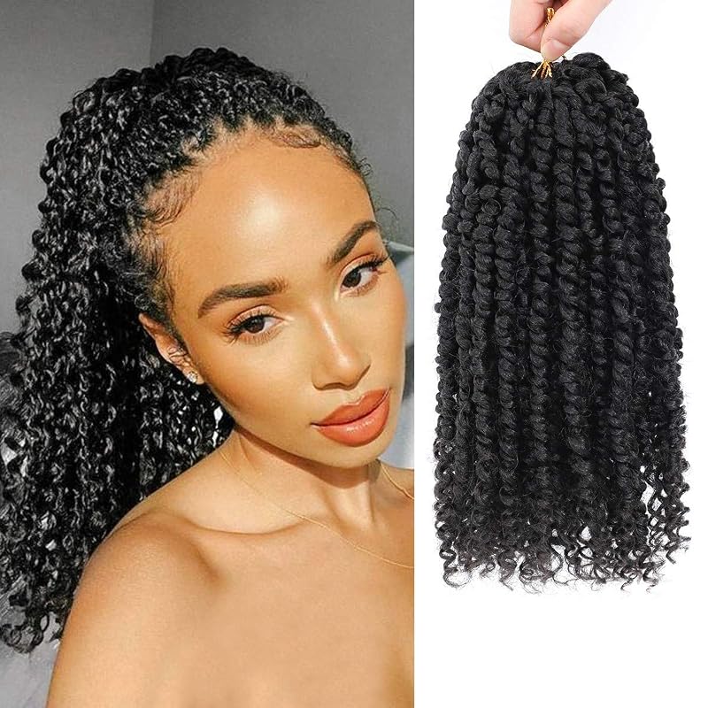 Passion Twist Hair - 8 Packs 14 Inch Passion Twist Crochet Hair For Women, Crochet Pretwisted Curly Hair Passion Twists Synthetic Braiding Hair Extensions (14 Inch 8 Packs, #2)
