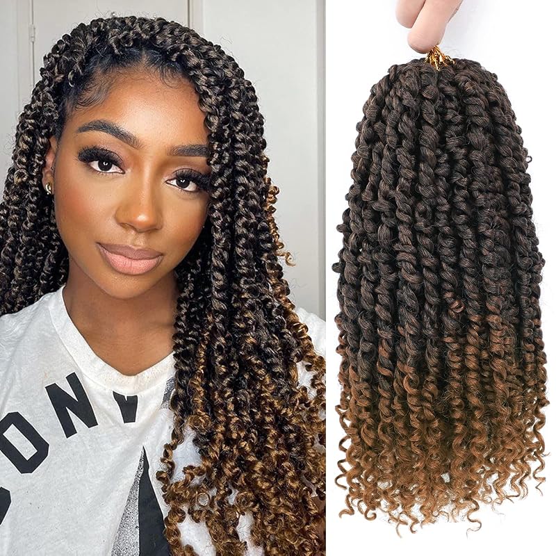 Pre-Twisted Passion Twist Crochet Hair 12 Inch for Black Women 8 Packs T30