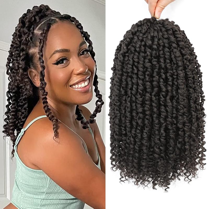 Pre-Twisted Passion Twist Crochet Hair 12 Inch for Black Women 8 Packs 4#