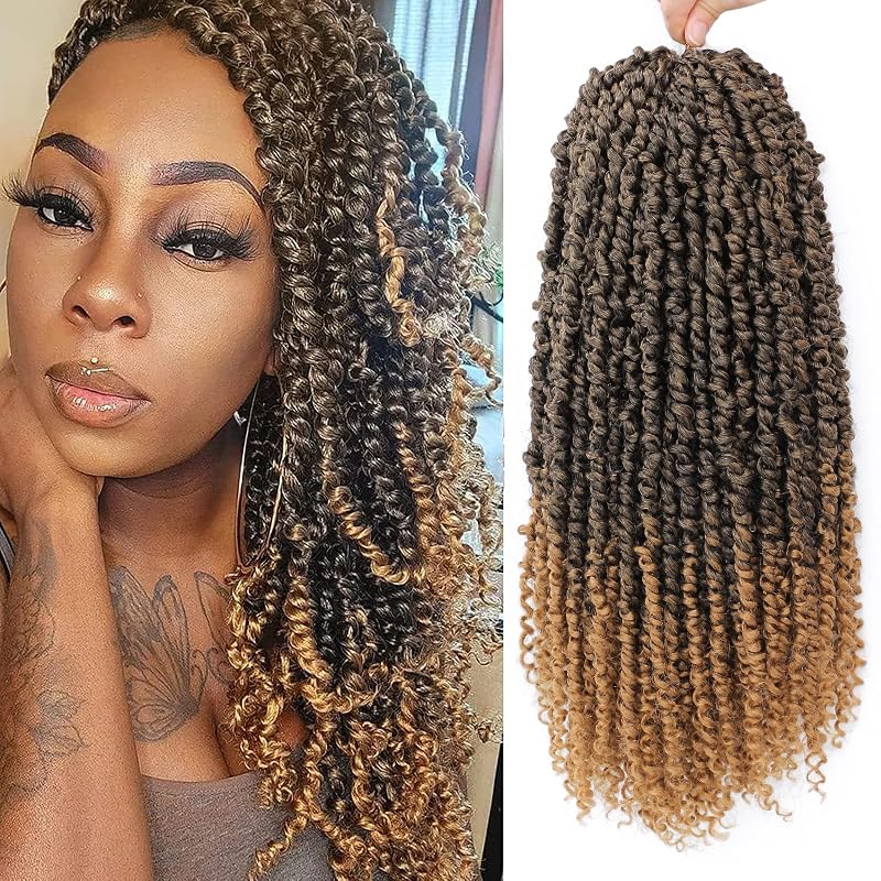 Pre-Twisted Passion Twist Crochet Hair 16 Inch for Black Women 8 Packs T27