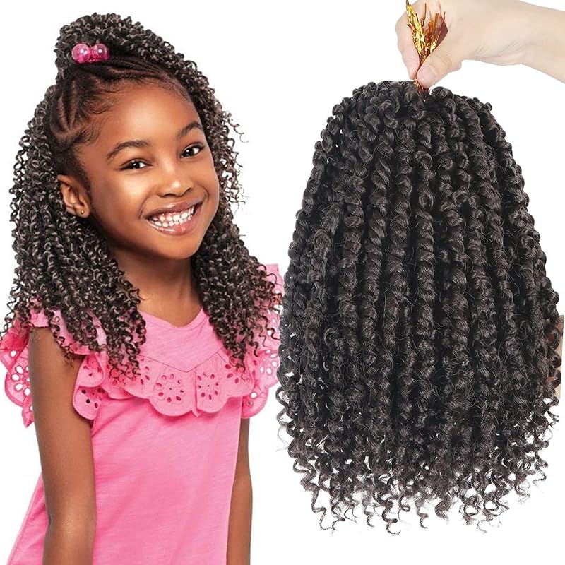 Pre-Twisted Passion Twist Crochet Hair 10 Inch for Black Women 8 Packs 4#