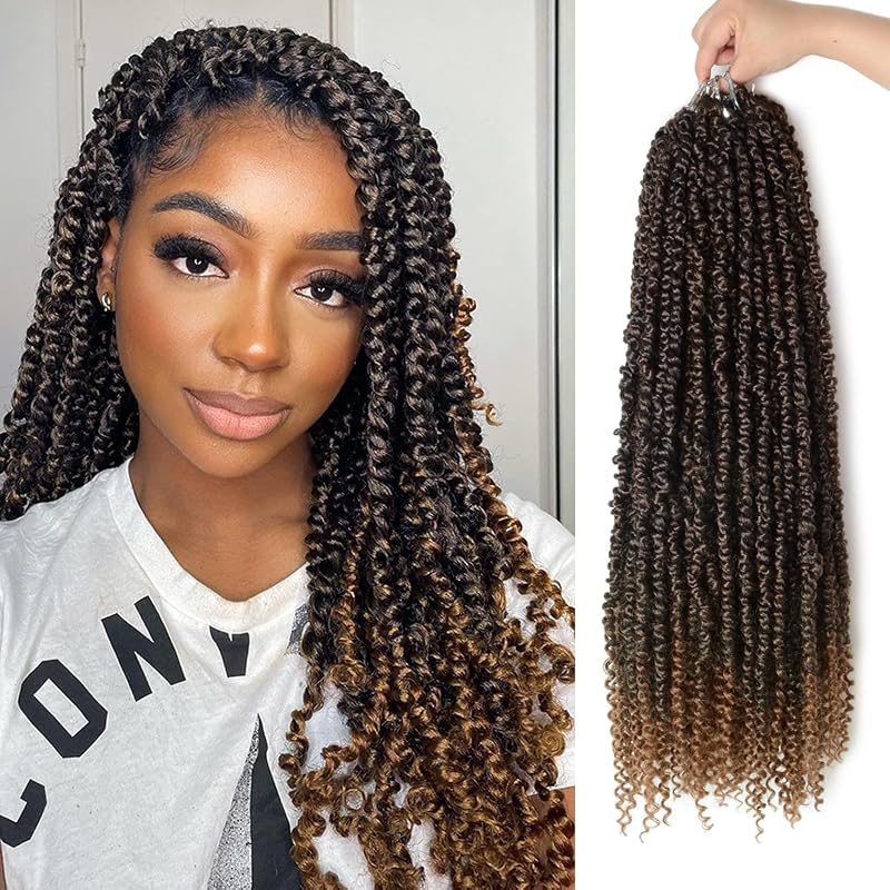 Pre-Twisted Passion Twist Crochet Hair 16 Inch for Black Women 8 Packs T30