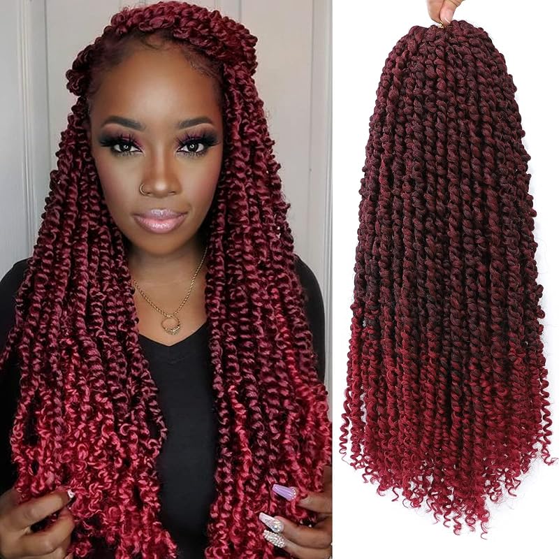 Pre-Twisted Passion Twist Crochet Hair 18 Inch for Black Women 8 Packs TBUG