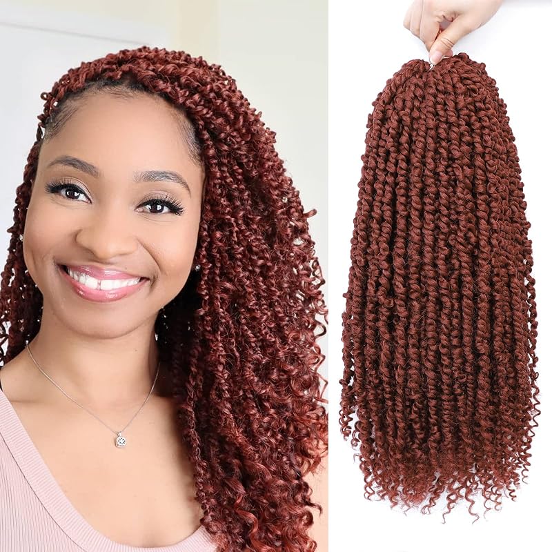 Pre-Twisted Passion Twist Crochet Hair 14 Inch for Black Women 8 Packs 350#
