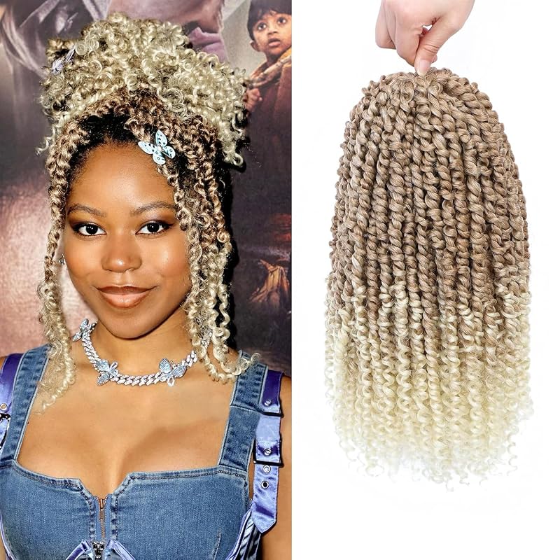 Pre-Twisted Passion Twist Crochet Hair 14 Inch for Black Women T27/613