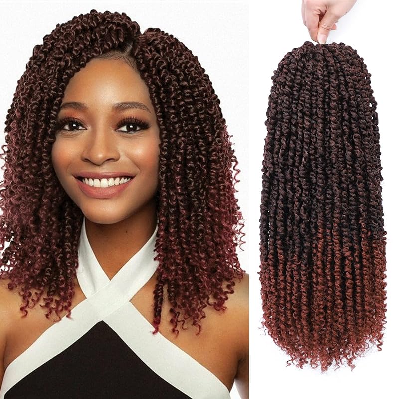 Pre-Twisted Passion Twist Crochet Hair 14 Inch for Black Women 8 Packs T350