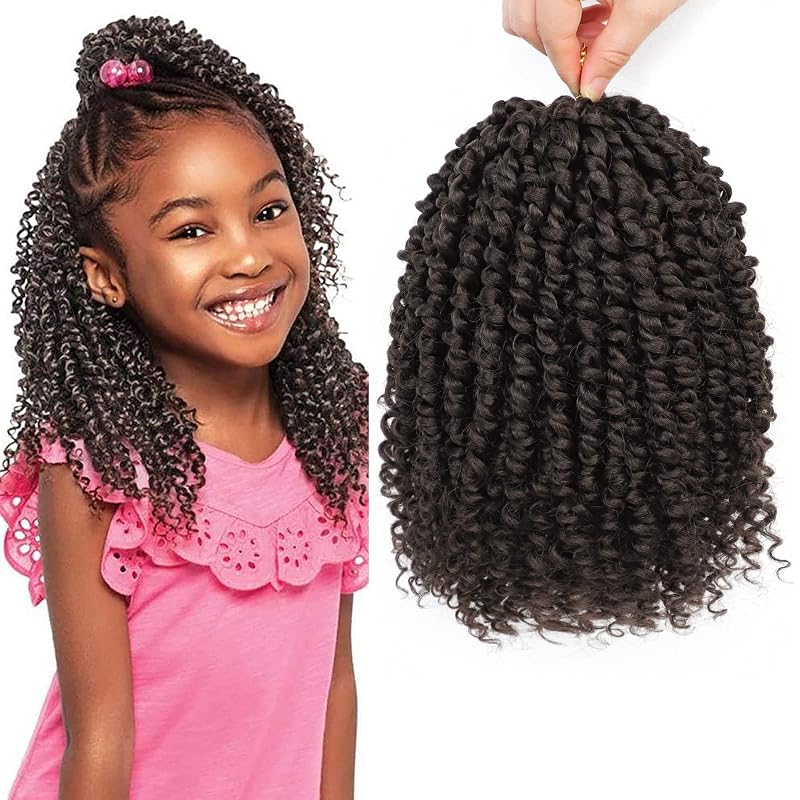 Pre-Twisted Passion Twist Crochet Hair 8 Inch for Black Women 8 Packs 4#