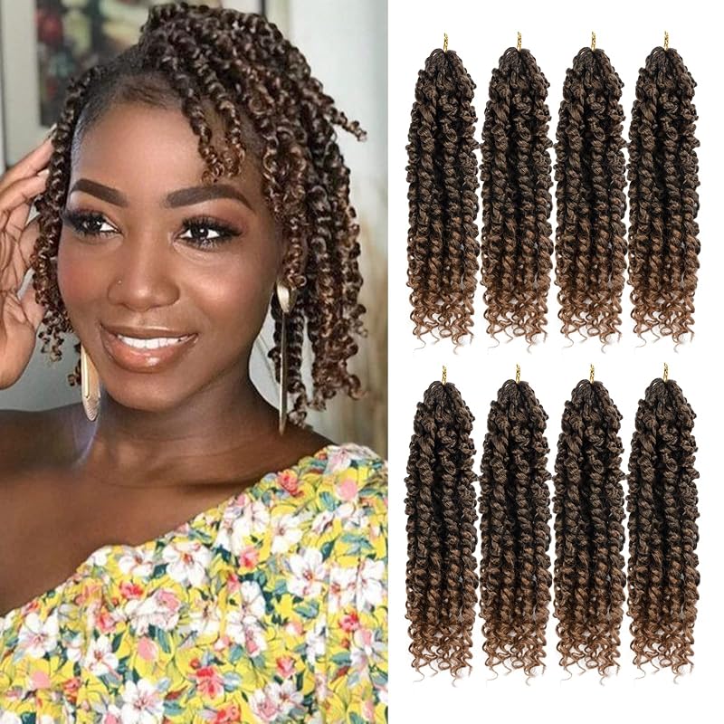 Pre-Twisted Passion Twist Crochet Hair 8 Inch for Black Women 8 Packs T30