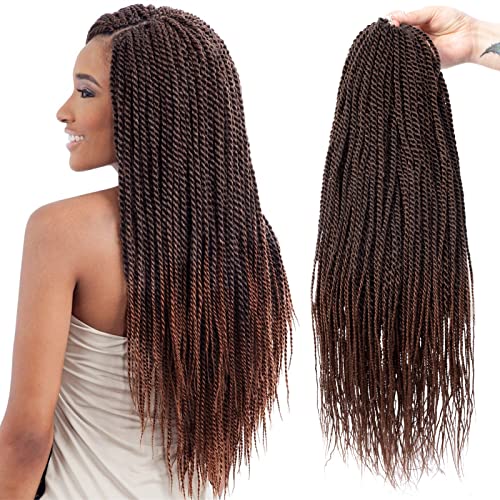 MOSINA Senegalese Twist Crochet Hair 24 Inch Crochet Braid Crochet Hair For Black Women Pre Looped Kanekalon Braiding Hair With Free Ends 35 Strands/Pack (24Inch 1B/30)