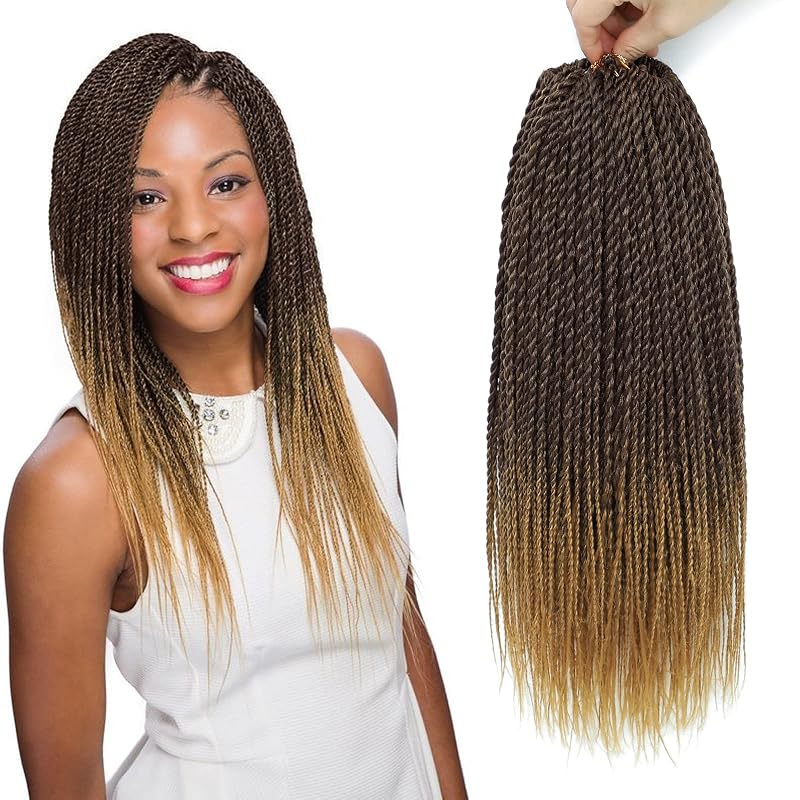 NAYOO Senegalese Twist Crochet Hair - 8 Packs 12 Inch Short Crochet Hair For Black Women, 30 Strands/Pack Small Twist Crochet Hair Hot Water Setting, Crochet Twist Braids Hair(12 Inch, 4/27)