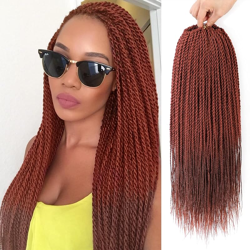NAYOO Cooper Crochet Hair - 18 Inch 8 Packs Senegalese Twist Crochet Hair Pre-Looped, 35 Strands/Pack Crochet Twist Hot Water Setting, Ombre Crochet Hair for Black Women (18 Inch, 350#)
