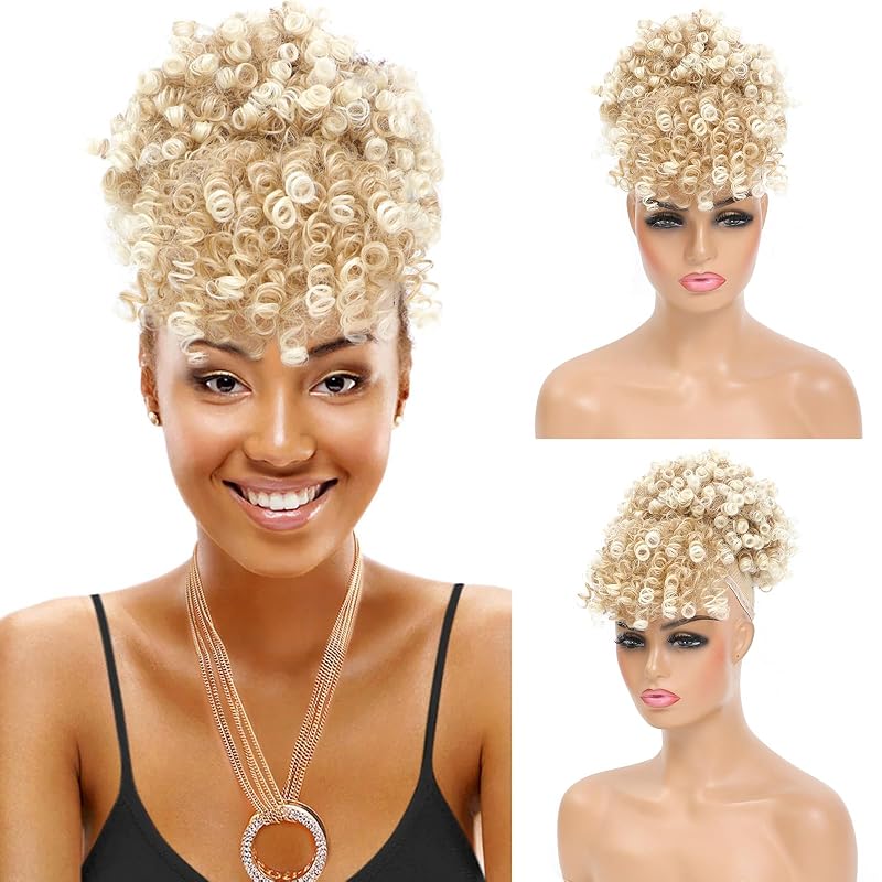 ENTRANCED STYLES Drawstring Ponytail with Bangs, T27/613