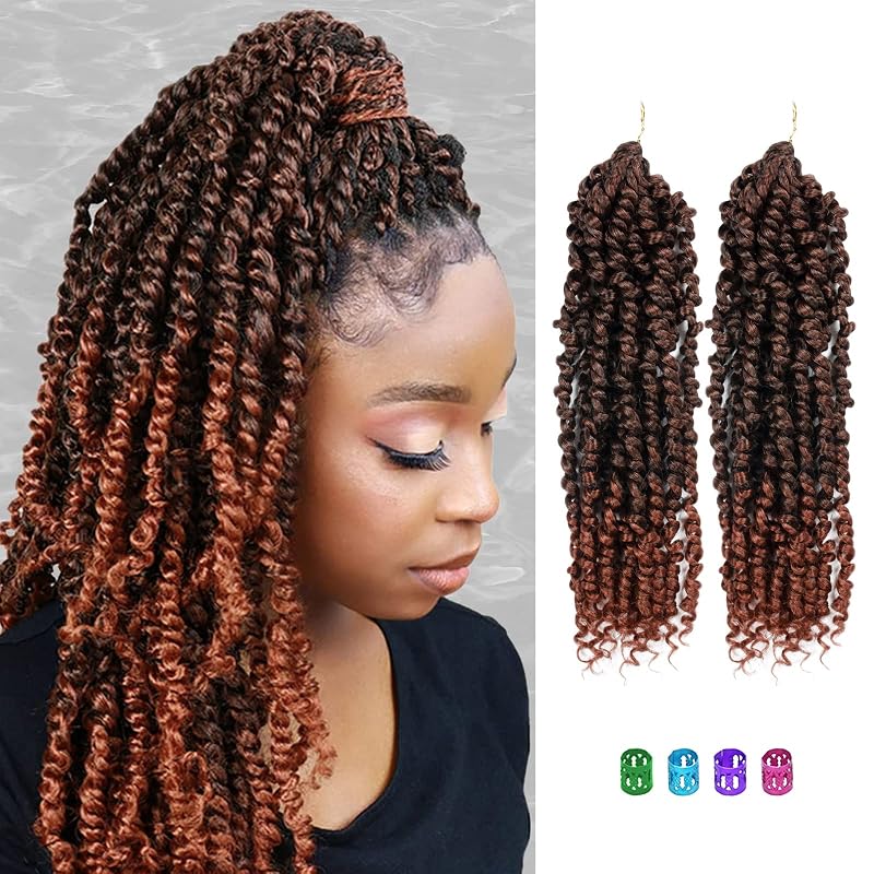 Passion Twist Hair - (Total 10 Packs)8 Packs 12 Inch T350 and 2 Packs 12 Inch T350 Passion Twist Crochet Hair For Women Crochet Pretwisted Curly Hair Passion Twists Synthetic Braiding Hair Extensions