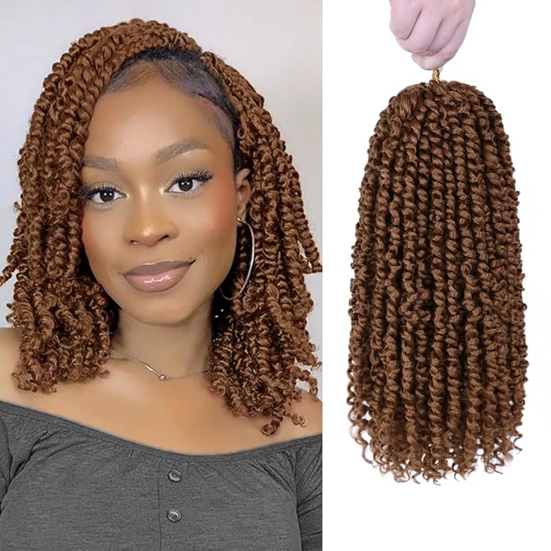 Pre-Twisted Passion Twist Crochet Hair 10 Inch for Black Women 8 Pack 30#