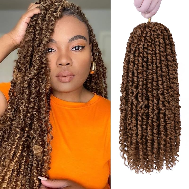 Pre-Twisted Passion Twist Crochet Hair 14 Inch for Black Women 8 Packs 30#