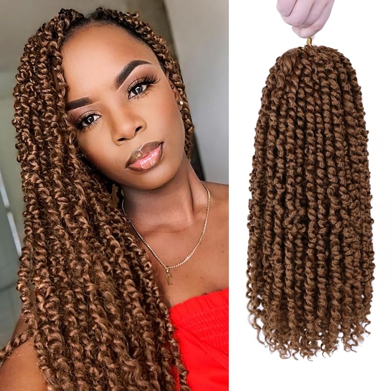 Pre-Twisted Passion Twist Crochet Hair 12 Inch for Black Women 8 Packs 30#