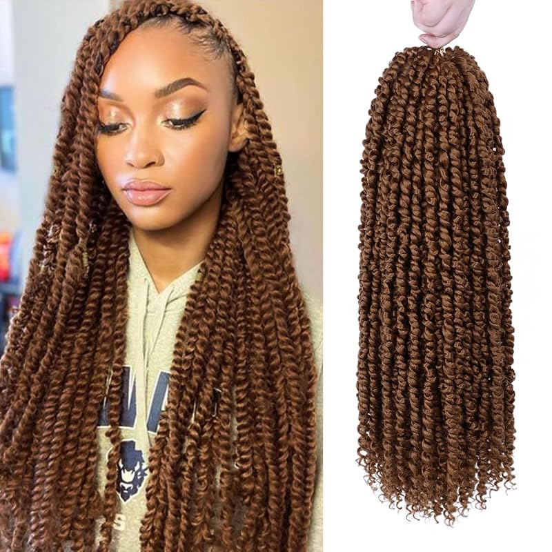 Pre-Twisted Passion Twist Crochet Hair 18 Inch for Black Women 8 Packs 30#