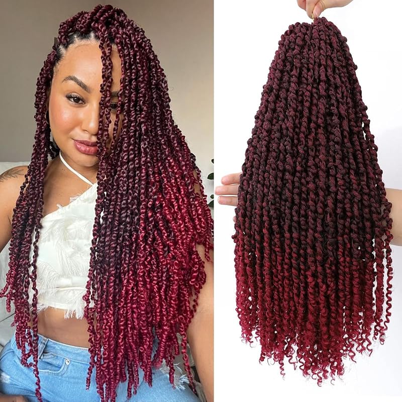 Pre-Twisted Passion Twist Crochet Hair 20 Inch for Black Women 8 Packs TBUG