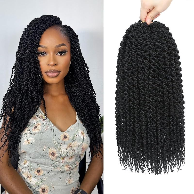 14Inch Curly Senegalese Twist Crochet Hair 7 Packs short Pre-twisted Crochet Braids Hair with straight Ends&12Inch Passion Twist Crochet Hair 8 Packs Pre-Looped Passion Twists Braiding Synthetic Hair