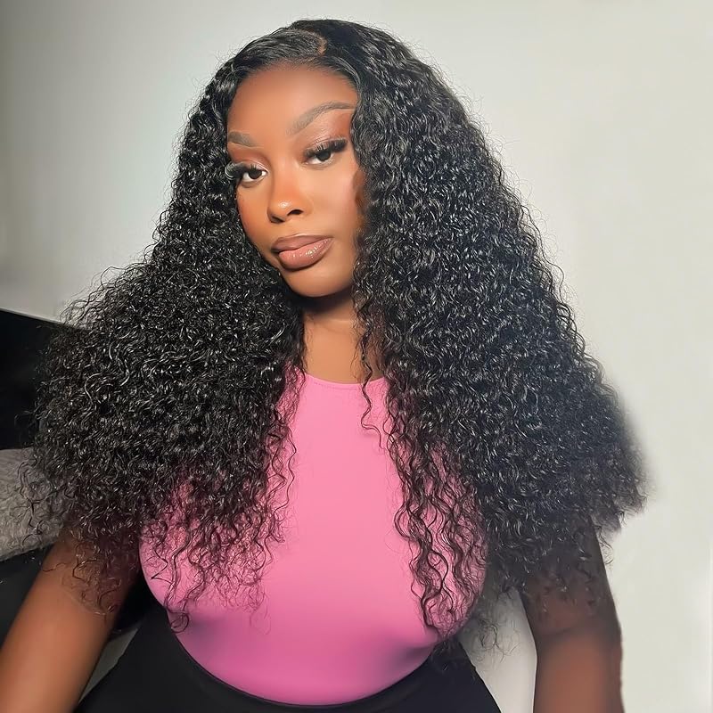 CindiRiver Clip in Hair Extensions,Real Human Hair Kinky Straight Hair Extensions for Women,Remy Human Unprocessed Stright Clip ins Human Hair 8 Pcs with 20 Clips,1B,18 inch