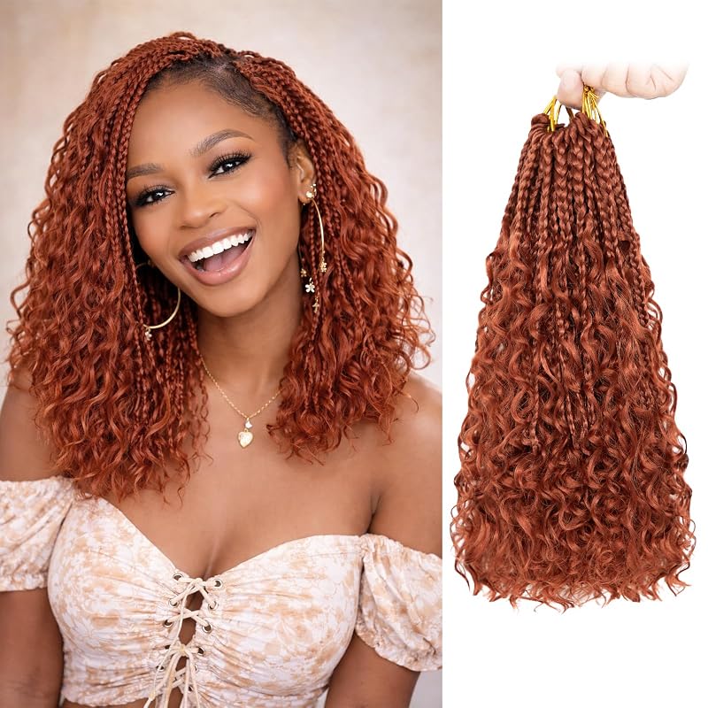 Boho Box Braids Crochet Hair 14 Inch, Goddess Crochet Box Braids with Curly Ends, Pre Looped Synthetic Crochet Hair for Black Women – NAYOO