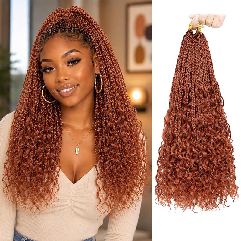 Boho Box Braids Crochet Hair 18 Inch, Goddess Crochet Box Braids with Curly Ends, Pre Looped Synthetic Crochet Hair for Black Women – NAYOO