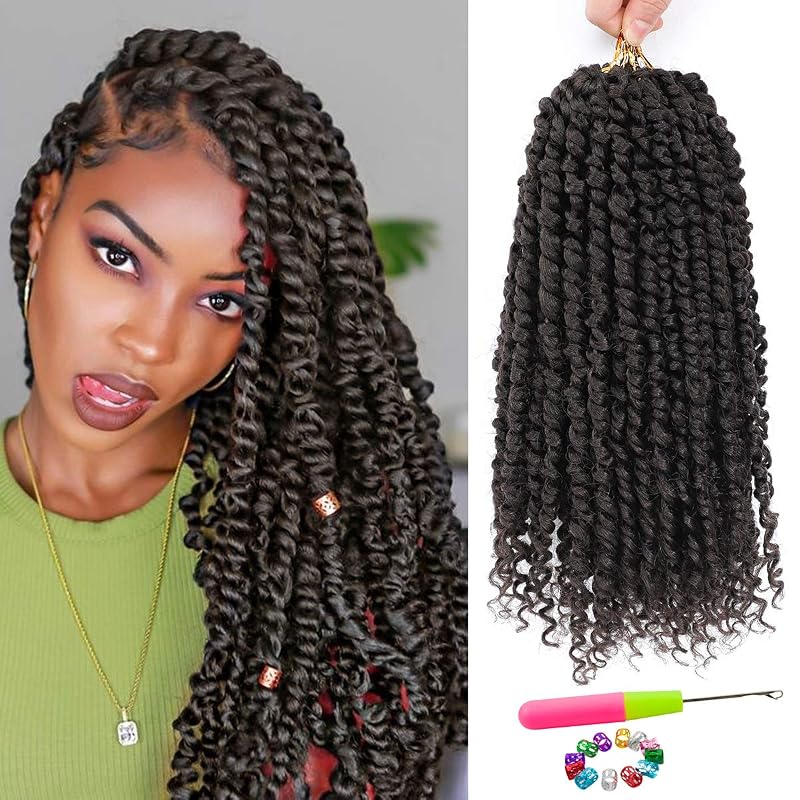 Passion Twist Hair 8 Packs 14 Inch Pretwisted Curly Crochet Hair #4-New