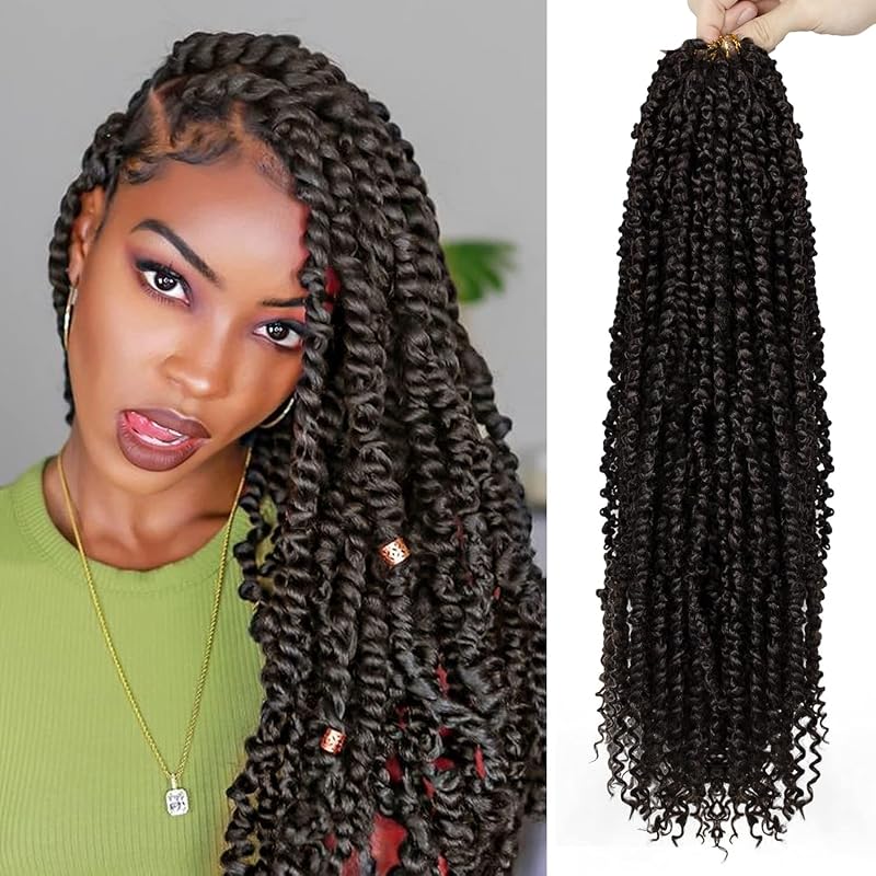 Passion Twist Hair 8 Packs 22 Inch Pretwisted Curly Crochet Hair #4
