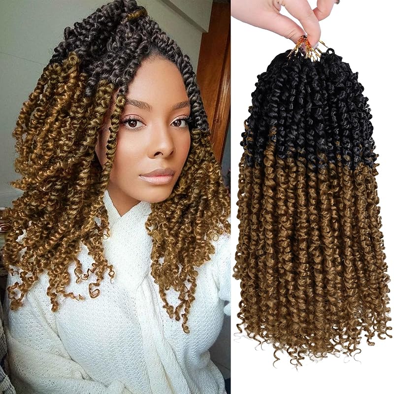 Passion Twist Hair 8 Packs 12 Inch Pretwisted Curly Crochet Hair OT27