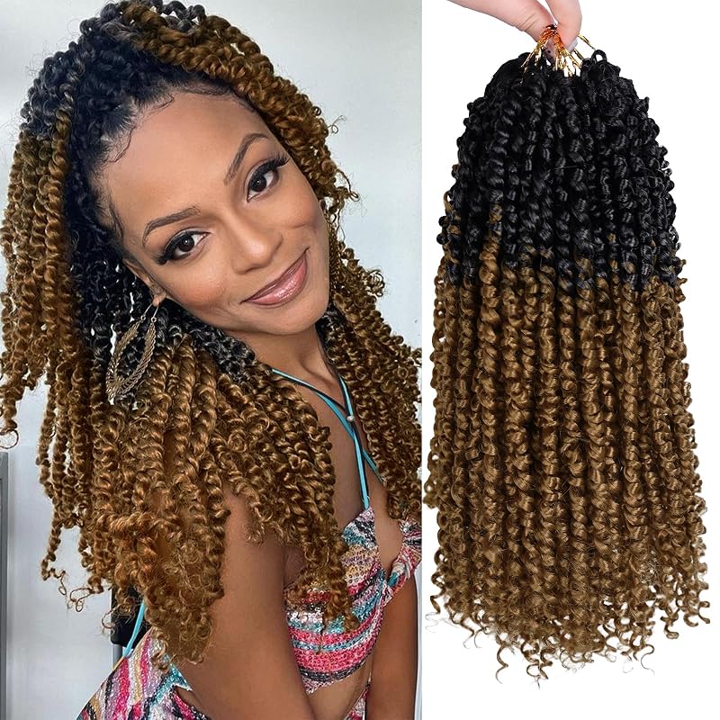 Passion Twist Hair 8 Packs 14 Inch Pretwisted Curly Crochet Hair OT27