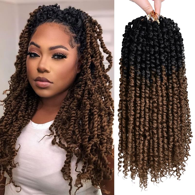 Passion Twist Hair 8 Packs 14 Inch Pretwisted Curly Crochet Hair OT30