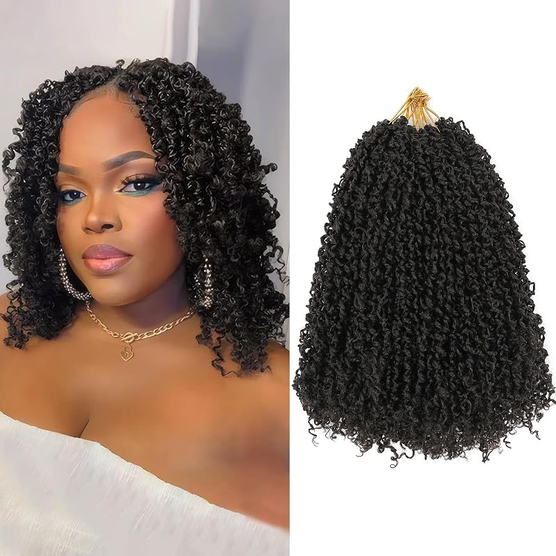 Pre-Looped Yanky Twist Crochet Hair for Black Women,10in,8-Pack,4#