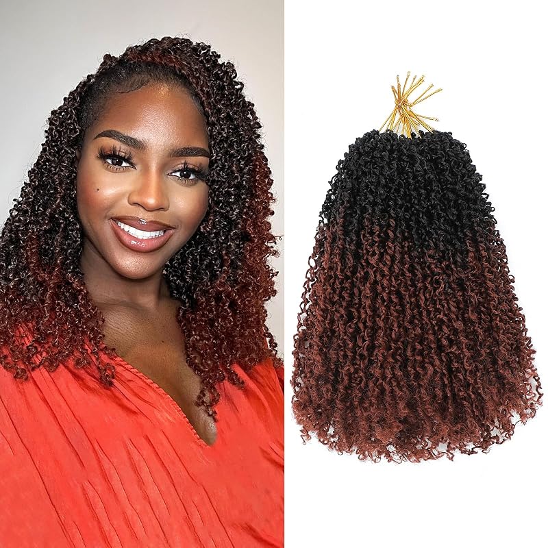 Pre-Looped Yanky Twist Crochet Hair for Black Women,10in,8-Pack,T350