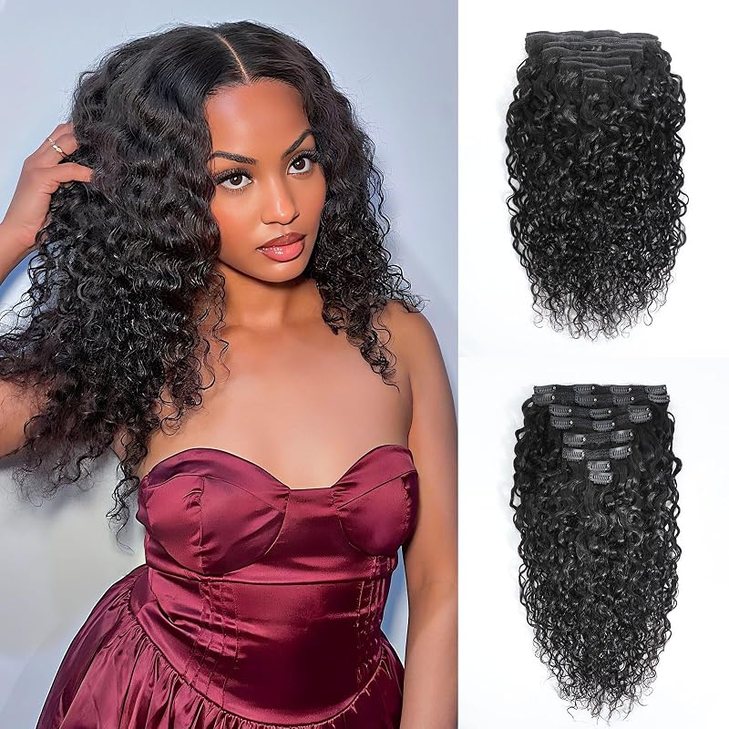 18 inch Water Wave Clip Ins Bundle with 20 inch Water Wave Clip Ins