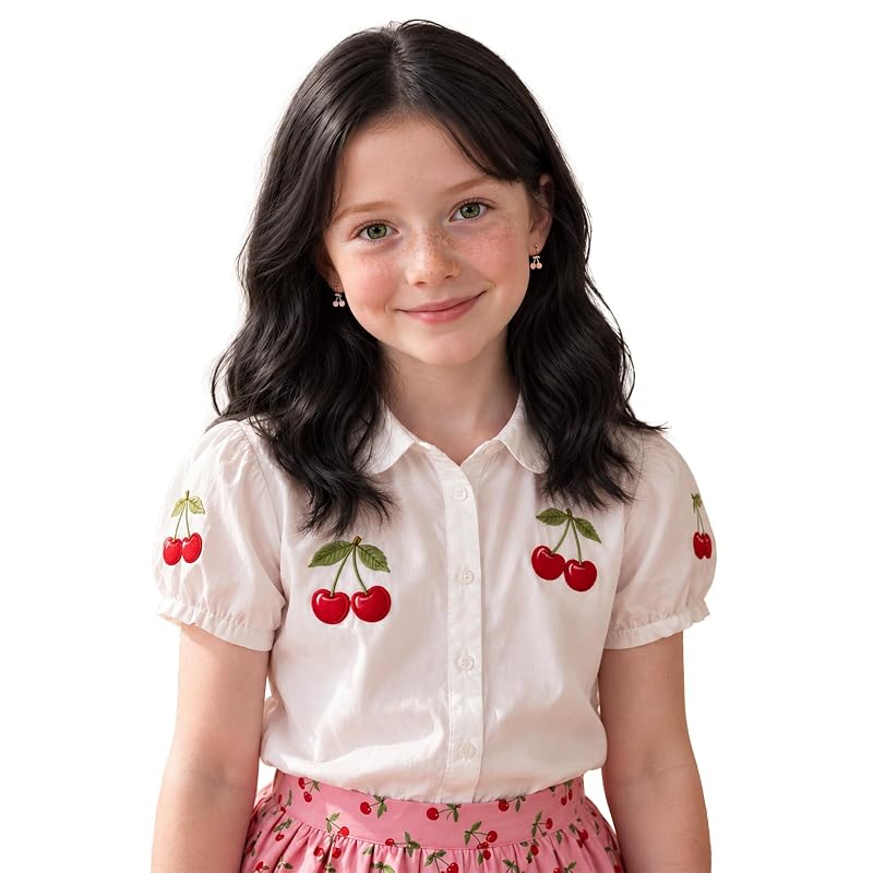 MEDO Kids Black Wig Short Black Wig for Kids Shoulder Length Child Wigs Synthetic Girls Cosplay Halloween Party Costume Wigs (Black)
