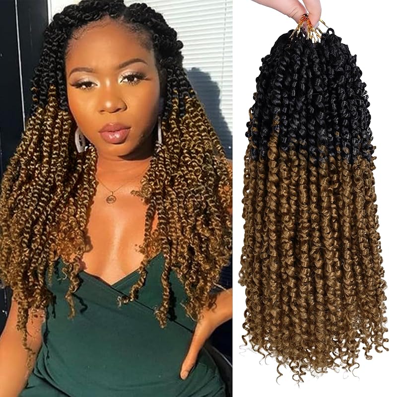Passion Twist Hair 8 Packs 16 Inch Pretwisted Curly Crochet Hair OT27