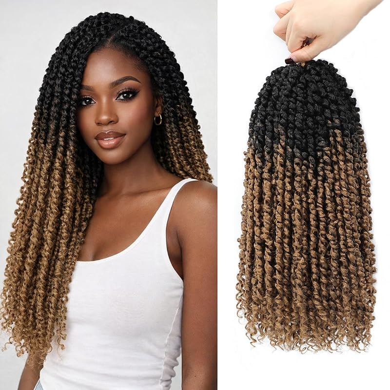 Pre-Twisted Passion Twist Crochet Hair 16 Inch for Black Women 8 Packs OT27