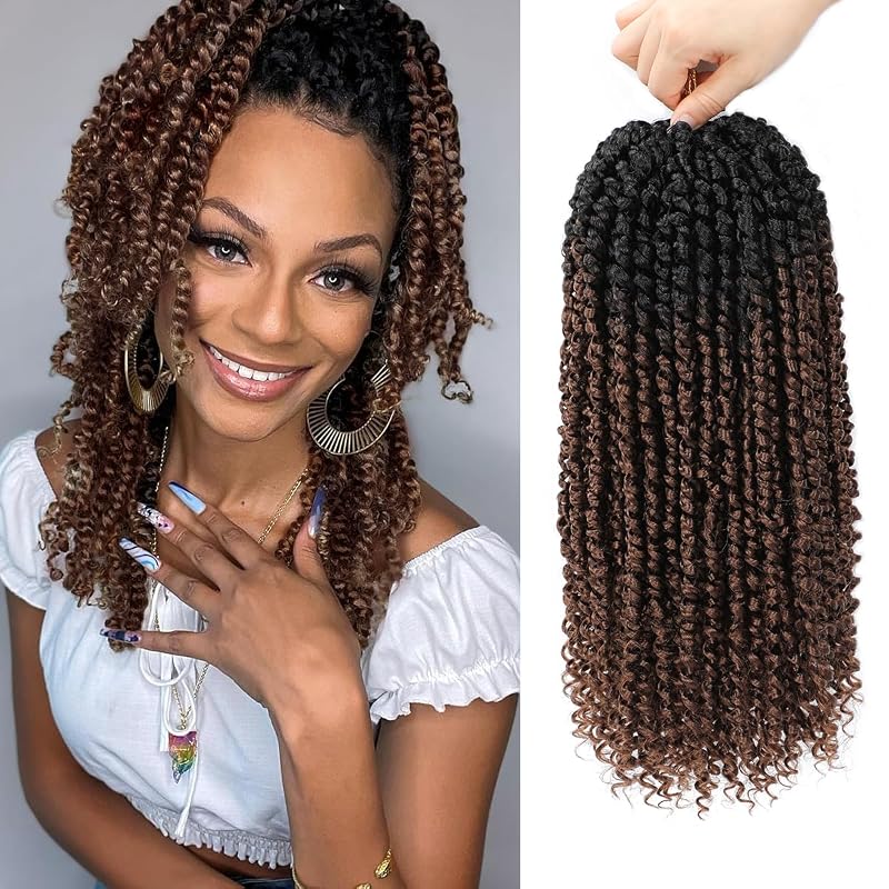 Pre-Twisted Passion Twist Crochet Hair 12 Inch for Black Women 8 Packs OT30