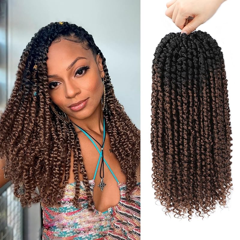 Pre-Twisted Passion Twist Crochet Hair 14 Inch for Black Women 8 Packs OT30