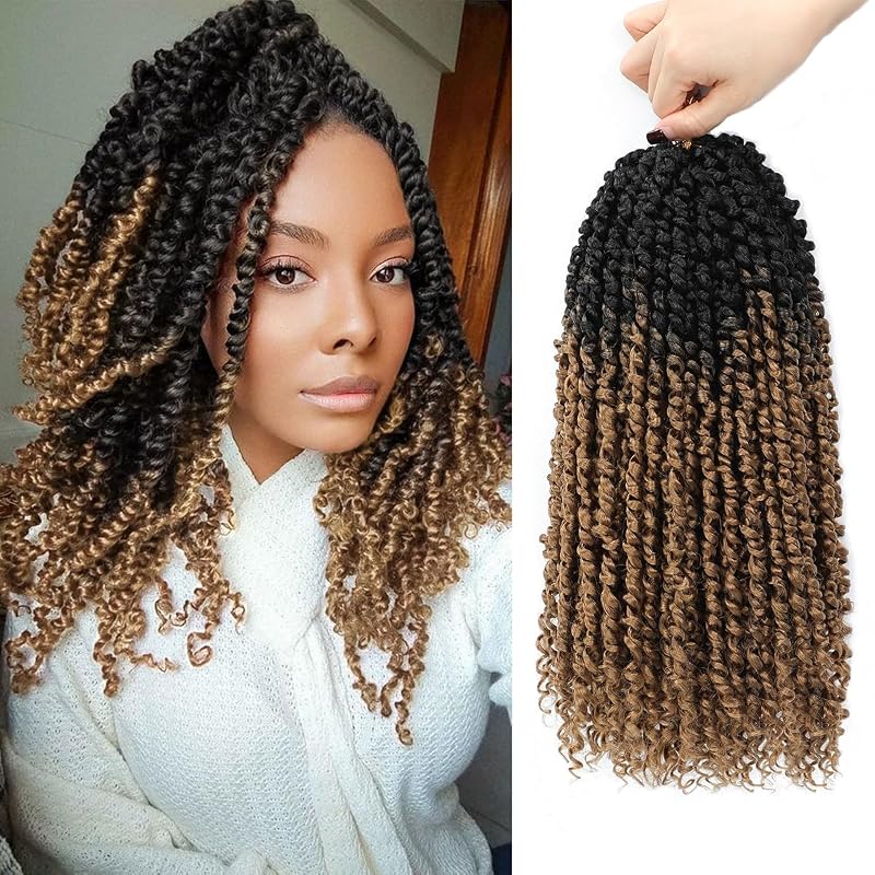 Pre-Twisted Passion Twist Crochet Hair 14 Inch for Black Women 8 Packs OT27