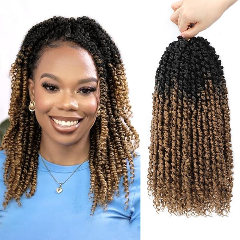 Pre-Twisted Passion Twist Crochet Hair 12 Inch for Black Women 8 Packs OT27