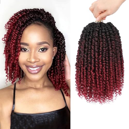 Pre-Twisted Passion Twist Crochet Hair 10 Inch for Black Women 1B/OTBUB