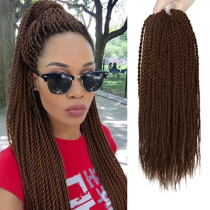 NAYOO Crochet Hair for Kids - 8 Packs 12 Inch Short Crochet Hair For Black Women, 30 Strands/Pack Small Crochet Twist Hair Hot Water Setting, Crochet Twist Braids Hair with Natural Ends