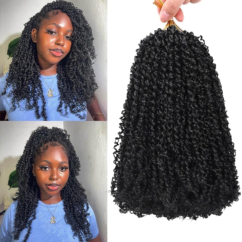 Igrina Yanky Twist Crochet Hair for Black Women 14 Inch 240 Strands 1B