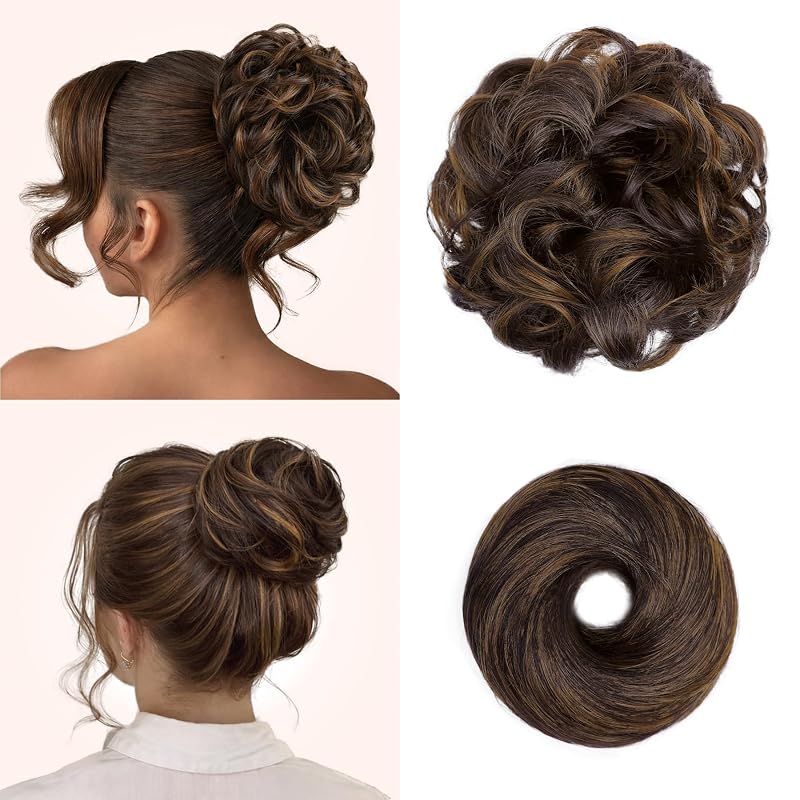 2PCS Messy Bun Hair Pieces Synthetic Hairpieces For Women