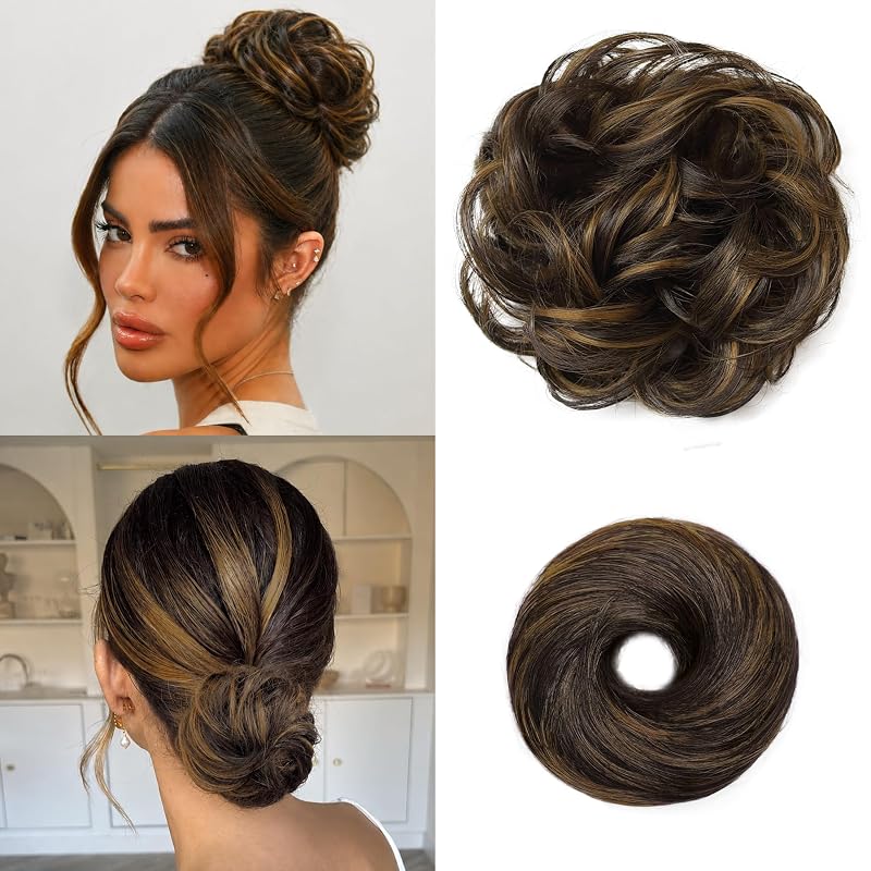 2PCS Messy Bun Hair Pieces Synthetic Hairpieces For Women