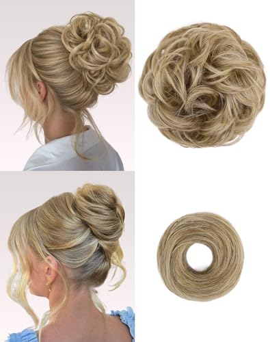 HSLHDI 2PCS Messy Bun Hair Pieces Synthetic Hair Bun Extensions For Women