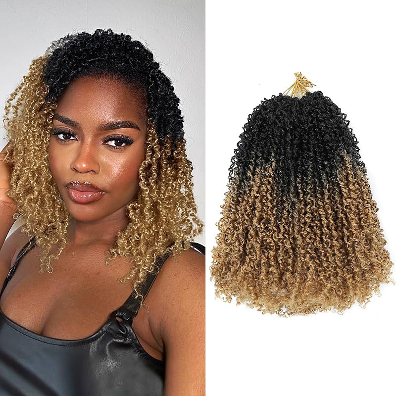 Pre-Looped Yanky Twist Crochet Hair for Black Women,10in,8-Pack,T27