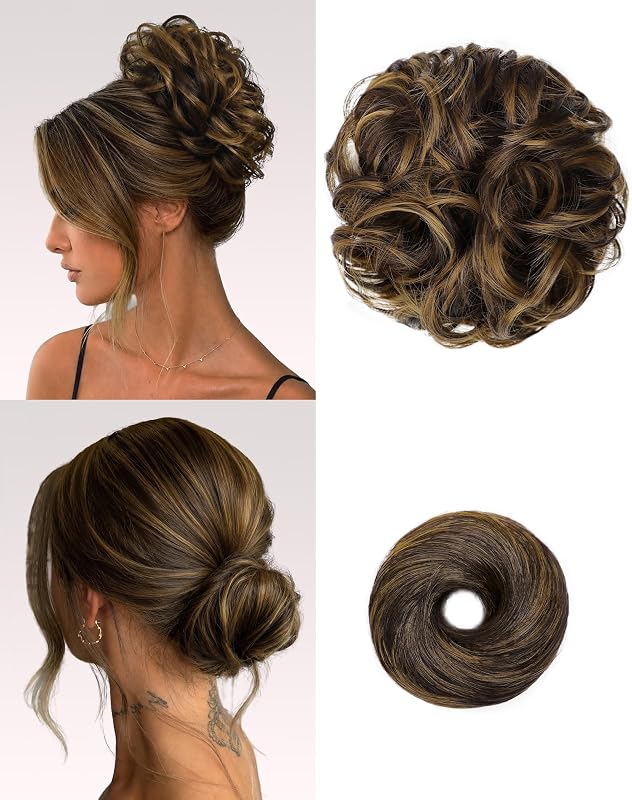 2PCS Messy Bun Hair Pieces Synthetic Hair Bun Extensions For Women